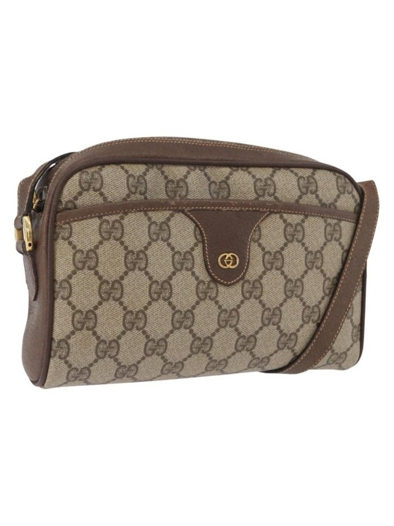 Authentic Gucci Gg Supreme Shoulder Bag Pvc Beige Gold 001 58 6594